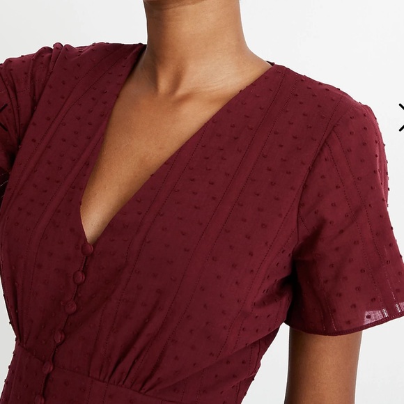 Madewell Button Front Swing Dress in Swiss Dot - Picture 4 of 16